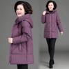 Cappotto Piumino Lunghezza Media con Cappuccio per Maternità da Donna - Stile Inverno 2025, Giacca Outerwear Vestibilità Larga