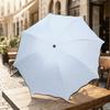 Striped Folding Umbrella with Wavy Edge, Sun Blocking UV Protection Travel Umbrella, Windproof Rainproof Portable Sun Rain Umbrella for Women