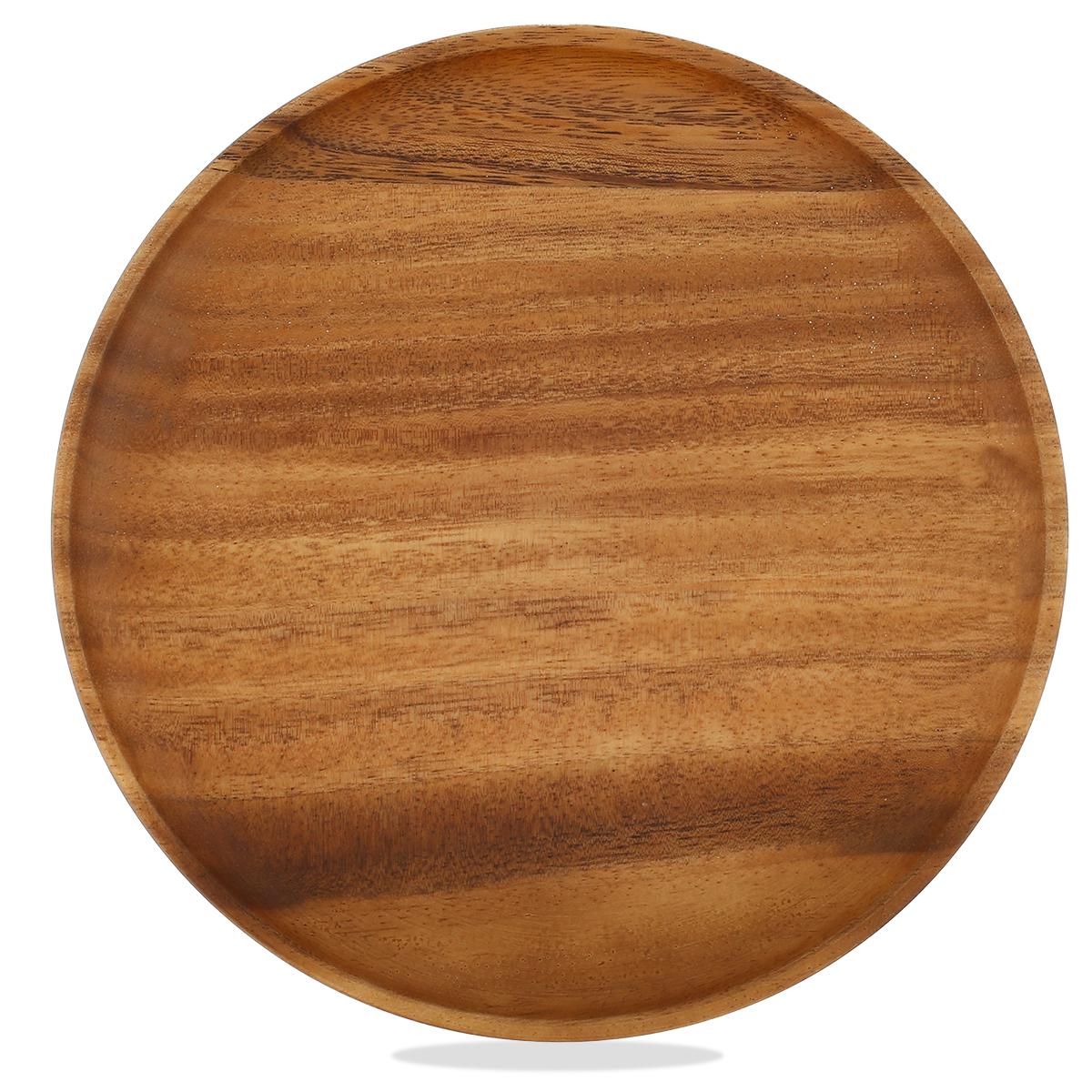 Round Wooden Pizza Serving Board Wooden Cutting Board Charcuterie Tray 7/9/11 Inch Fruit Snack Plate Practical Kitchen Utensils
