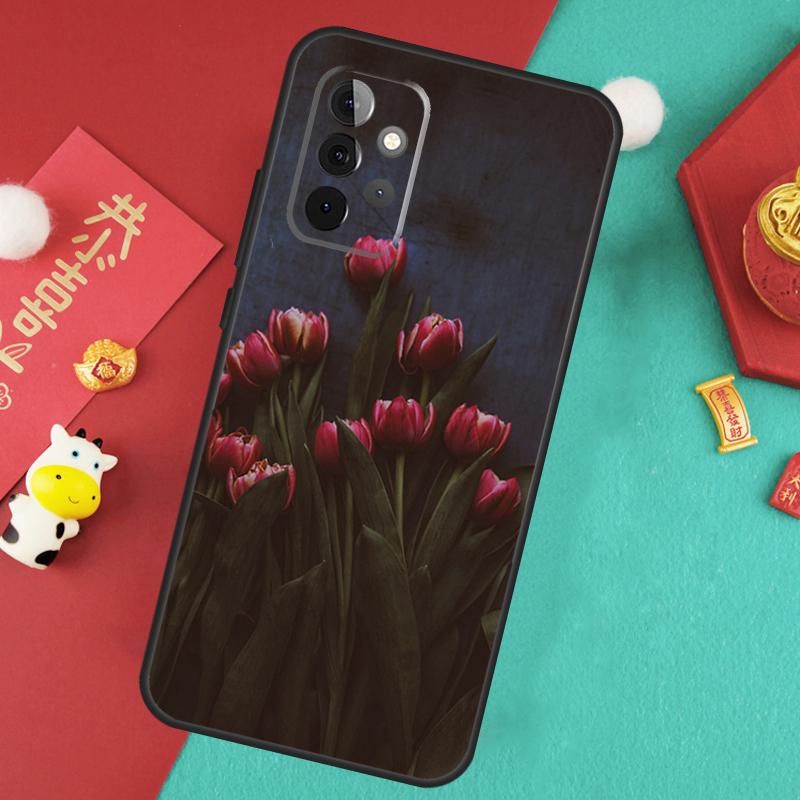 Tulips Flower Case For Samsung Galaxy A55 A35 A15 A54 A34 A14 A52 A32 A12 A13 A33 A53 A17 A16 A26 A36 A56