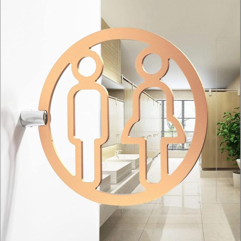 Clear Directional Restroom Sign Easy Install Bathroom Signage Toilet Plaque Washroom Marker Male Female Symbols