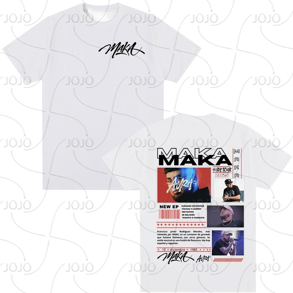 Rapper Maka Aura 2025 Tour Merch T Shirts Men Women Fashion Vintage Street T-shirt Casual Short Sleeve T Shirt Streetwear
