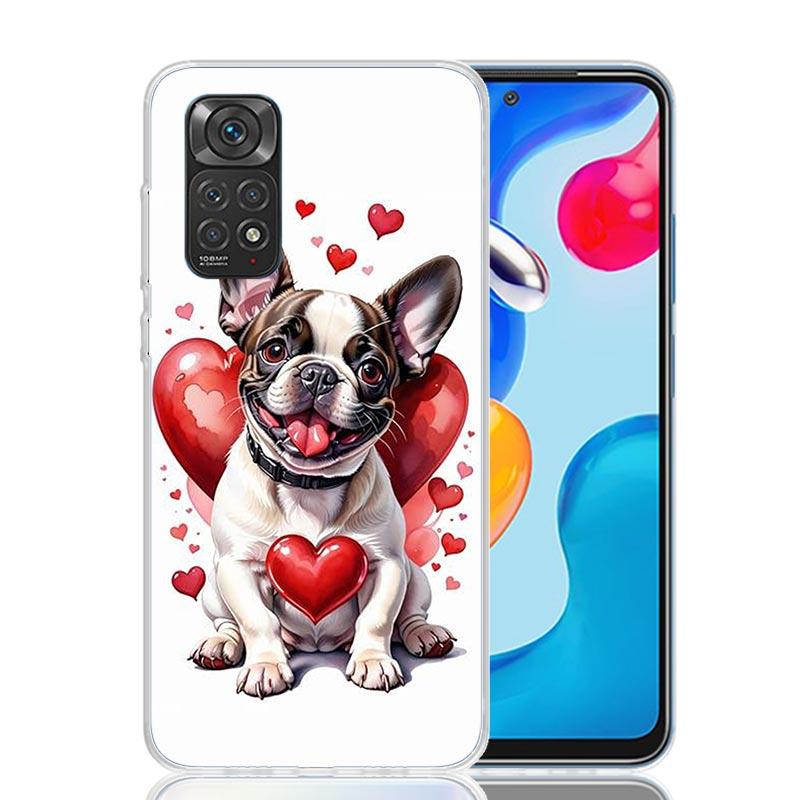 Lovely Puppy Heart Dogs Phone Case For Xiaomi Redmi Note 15 14 13 12S 12 Pro Plus 11S 11E 11 11T 10S 10 Art Soft Pattern Cover R