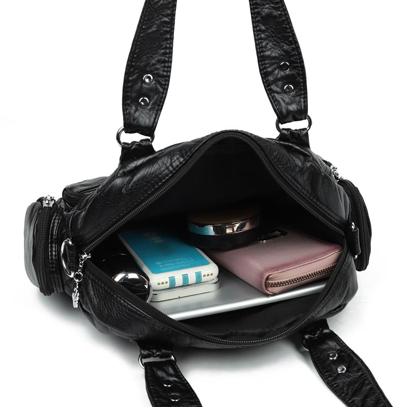 Damehåndveske med stor kapasitet pendler skulderveske mykt skinn crossbody-veske