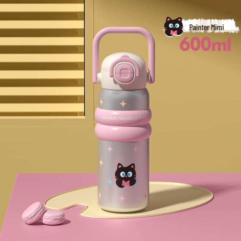 MRSIKEY Cartoon Insulated Straw Water Bottle