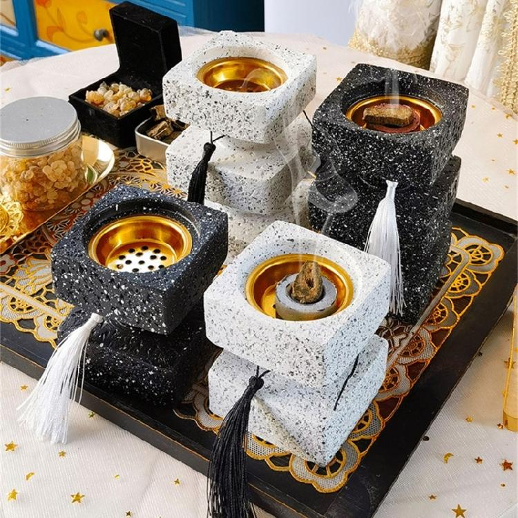 Square Layer Tassels Resins Incenses Burners Holder Stand Vintages Decoration for Study Room Bedroom Home