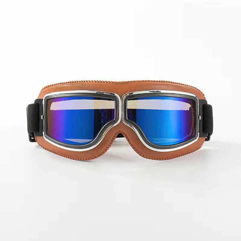 Retro Harley Motorcycle Windproof Riding Goggles and Helmet Glasses for Off-road