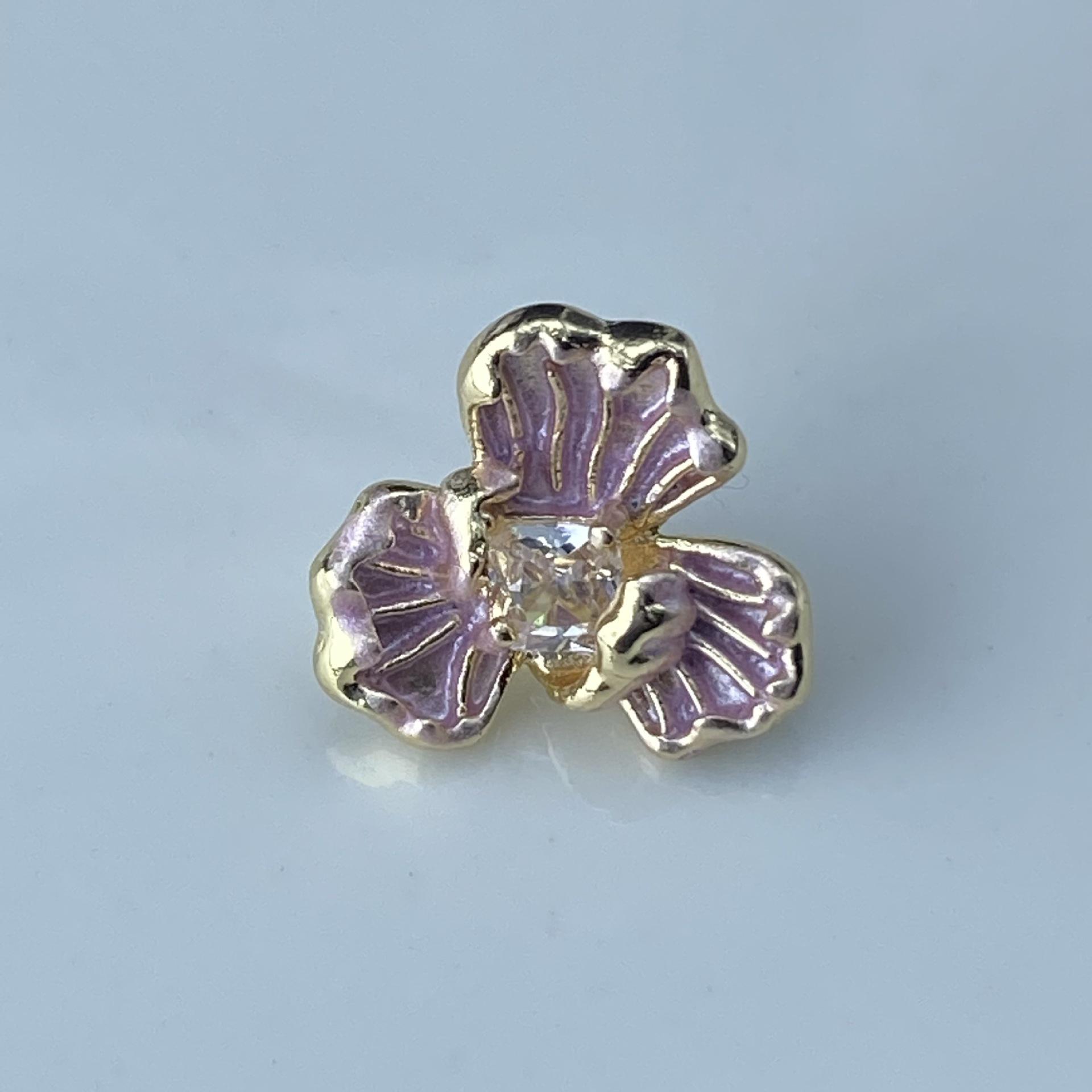 Retro Court Style Zircon Flower Crystal Beads with Dripped Glaze Finish