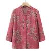 Stylish Casual Women's Chinese-Style Embroidered Floral Long Sleeve Shirt Jacket - Spring/Autumn Thin, Large Size, Stand Collar.