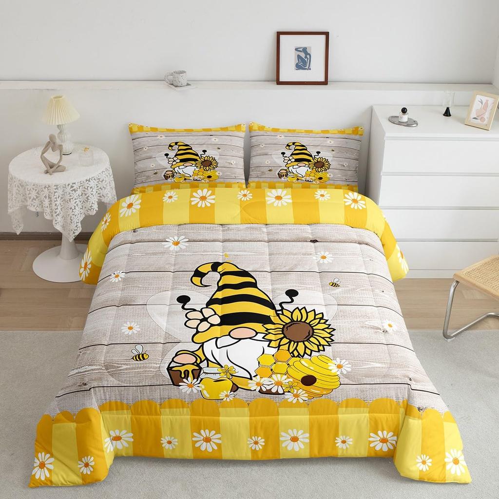 Erosebridal Horse Quilt Twin Size, Farmhouse Western Cowboy Cowgirls Duvet Insert for Kids Boys Girls Teens, Cartoon Kawaii Horse Bedding Se