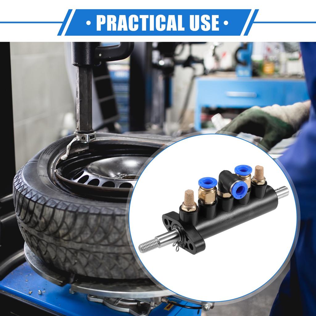 VekAuto Air Control Valve Foot Pedal, 6.10"x2.05"x2.32" Tire Changer Machine Part, Universal Car Tire Replacement Metal, Black