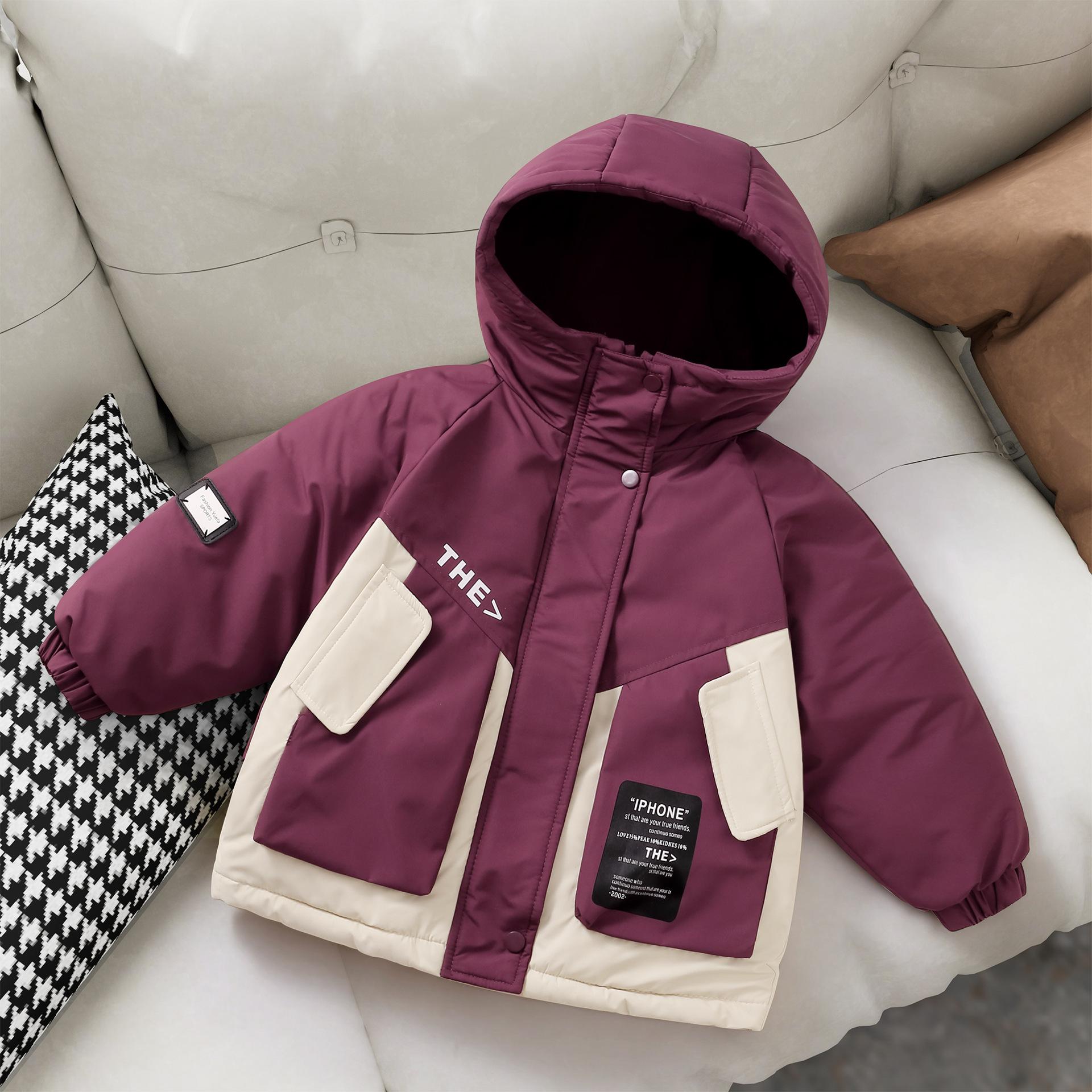 

Зимние пальто для девочек и мальчиков: Толстая, Теплая и Стильная Зимняя Верхняя Одежда 110cm бордовый