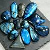 5 Pezzi Lotti Cabochon di Labradorite Naturale Pietra Piatta Lucidato Fai da Te Creazione Artigianato in Pietra Ovale Pera E Molteplici Forme Geometriche