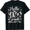 Hello 3rd Grade Leopard Teacher Student Back To School Girls T Shirt
