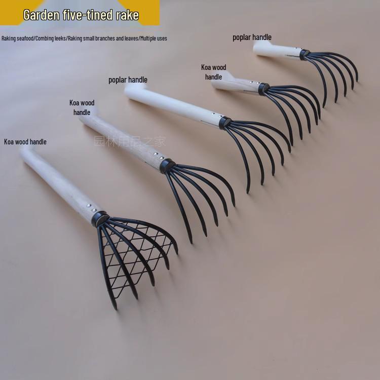 Five-Claw Rake for Leaves, Gardening, and Beach Use
