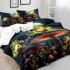 Frog Mushroom Three-Piece Quilt Cover 3D Digital Printing Bedding Set Bed Cover
