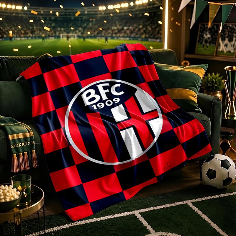 Football Bologna Blanket Lightweight Ideal Bedding Blanket Perfect for Travel, Camping, Living Rooms, Offices, Sofas, Fan Christmas Gift
