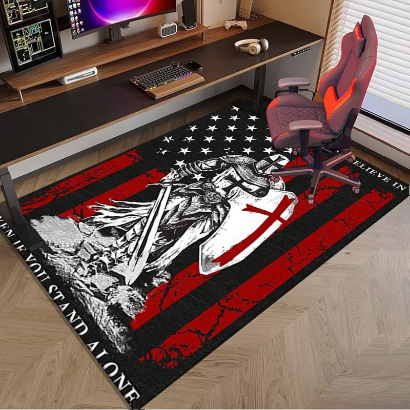 Knightly Crusader Armor Carpet, Chair Rug,Rug for Office Bedroom Living Rooms, Doormat Decor Fan Gift Christmas Gift