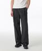 Nylon Crease One-Tuck Wide Elastic Pants [Black]