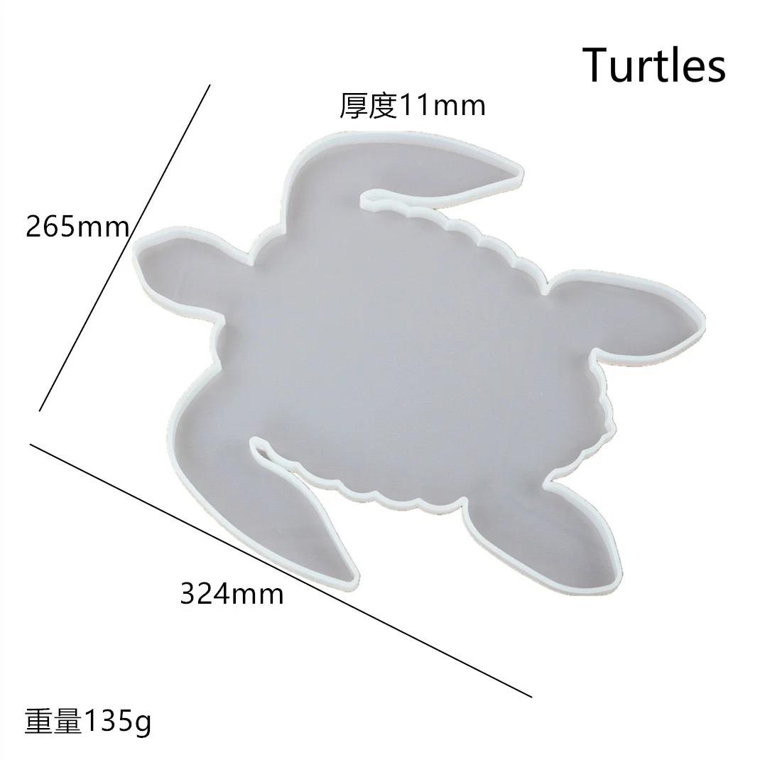 

Форма для самостоятельного изготовления из эпоксидной смолы и силикона, серия «Океан», поднос в виде морской черепахи и кита, зеркало ручной работы, столик Turtles