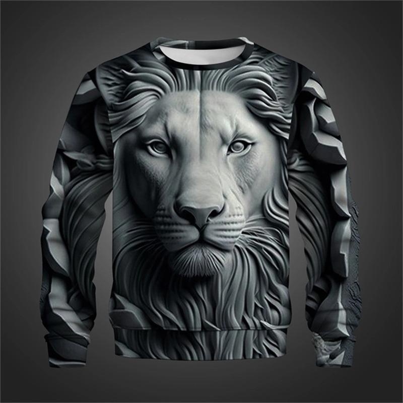 Spring And Autumn 3d Printed Cute Cat Long Sleeve T Shirt For Men Casual Clothing Animal Pattern Top Tees T-shirt Streetwear