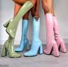 Women Boots Fashion Go Go Boots Cosplay White Red Knee High Boots For Women Plus Size Zipper Boats High Heel Shoes