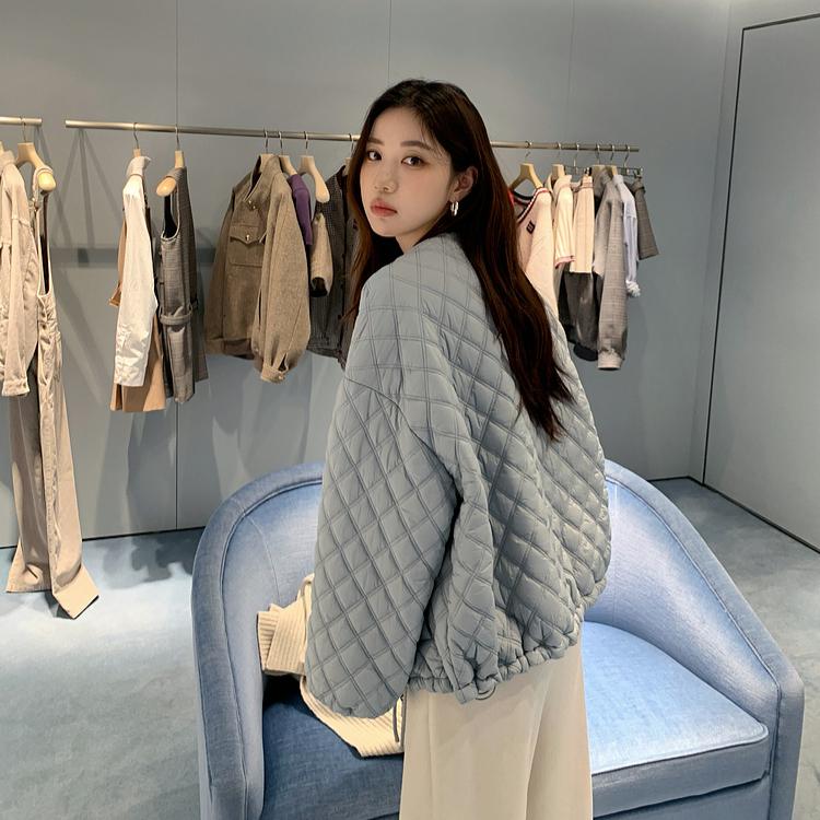 Korean Style Plus Size Womens Coat Loose Fit Windproof Warm Quilted Zip Up Autumn Winter