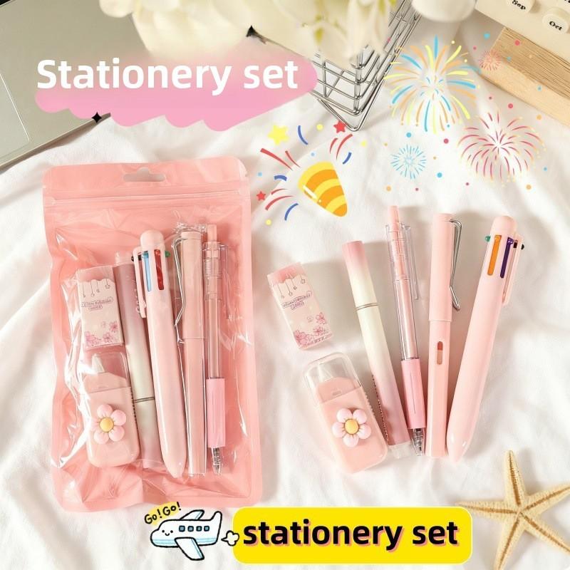 Student Stationery Set Gift Pack With 6 Colorful Items For Back To School Celebration