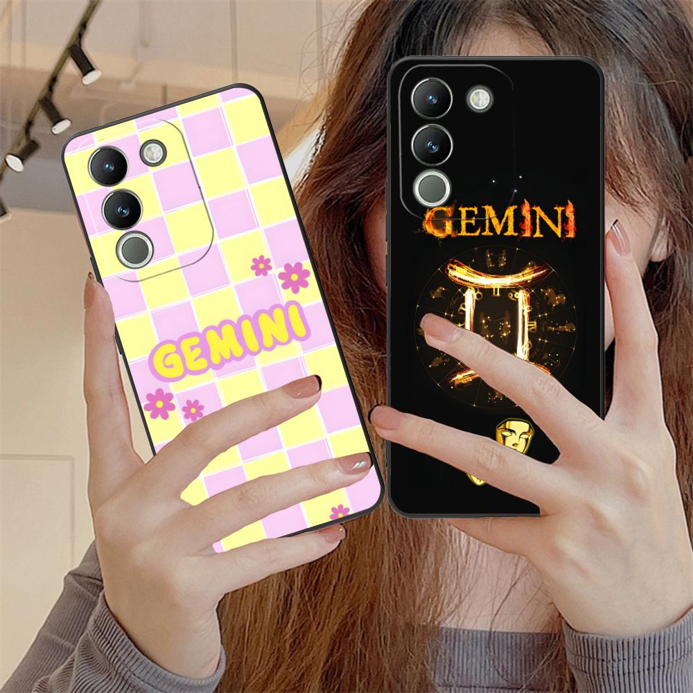 Zodiac Sign Gemini Mobile Phone Case for VIVO V60 V50 V40 V30 V29 V27 V25 V23 Pro Lite 5G Colorful Printing Cover Cover Pretty