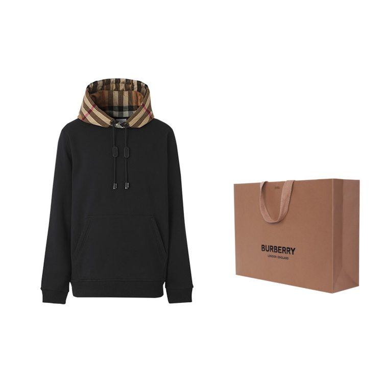 Burberry Hoodie With Check Hood 8045004