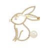 Simple Japanese Angora Rabbit Brooch Girls Cute Zodiac Year of the Rabbit Crystal Pin Exquisite Suit Accessories Tide