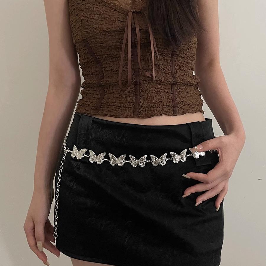 Butterfly Waist Chain Accessories Niche Design Belt Metal Belt Chain Jk Uniform Accessories Tide