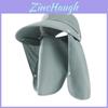 Outdoor Uv Protection Cap With Large Sun Hat Brim And Chin Guard For Summer Travel