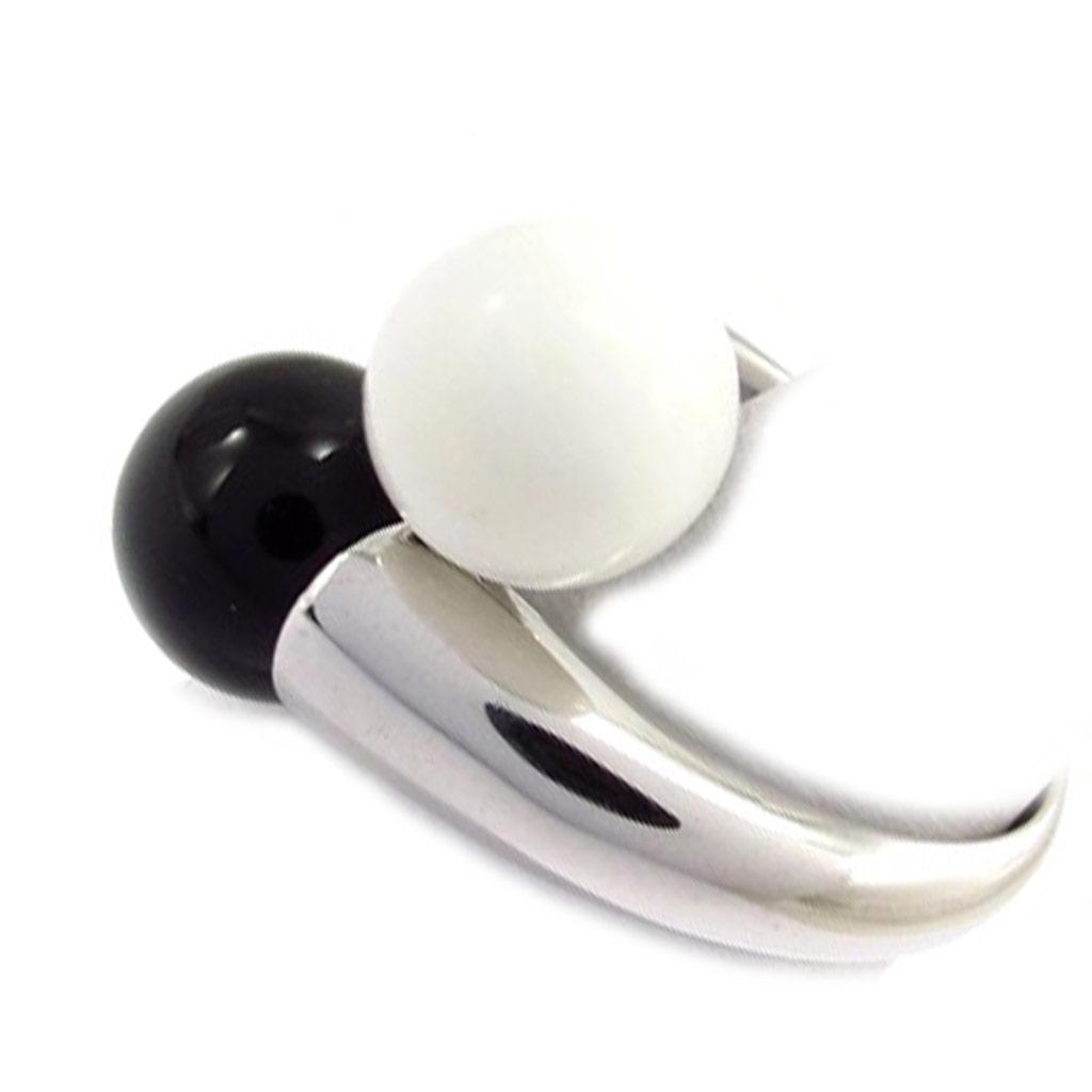 You & Me 'Binome' Black White Silver Ring