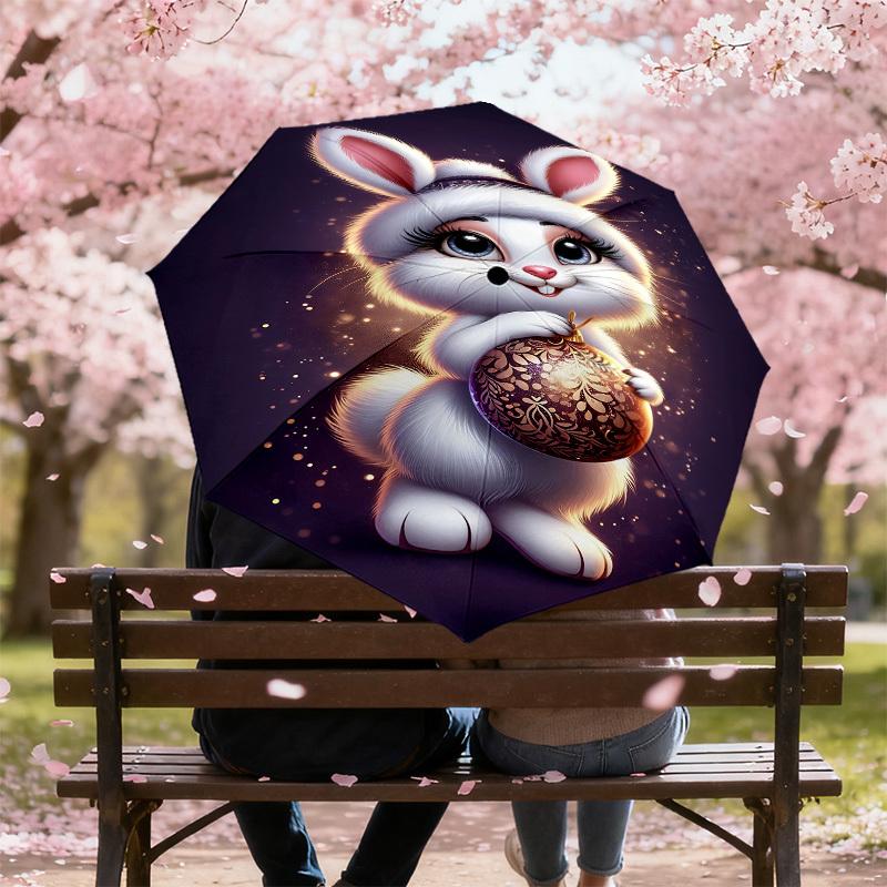 1PC rabbit ornamentAutomatic Open/Close Umbrella with Windproof, 8-Rib Sturdy Canopy, Durable Ribs, Fashionable Design1234A
