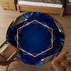 1pc Blue Gold Round Chair mat Area Rug - Non-Slip, Floor Mat for Office, Bedroom, home decor Christmas Gift p0811080