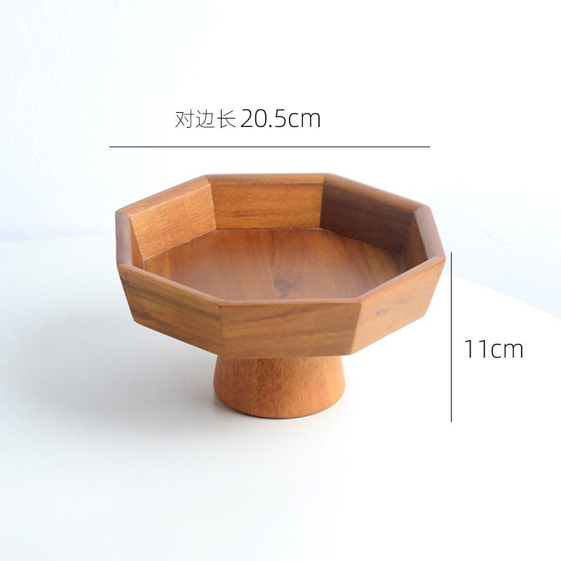 Solid Wood High Footed Dessert Plate Display Stand Cake Stand Bread Plates Dim Sum Dish Sushi Plate Fruit Plates Snack Bowl Tray