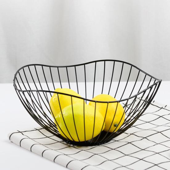 Cesto Portfrutta in Filo Metallico Decorativo Porta Frutta da Banco per Cucina Decorazione per la Casa a Un Livello Ciotola da Portata in Ferro per Frutta Verdura Snack