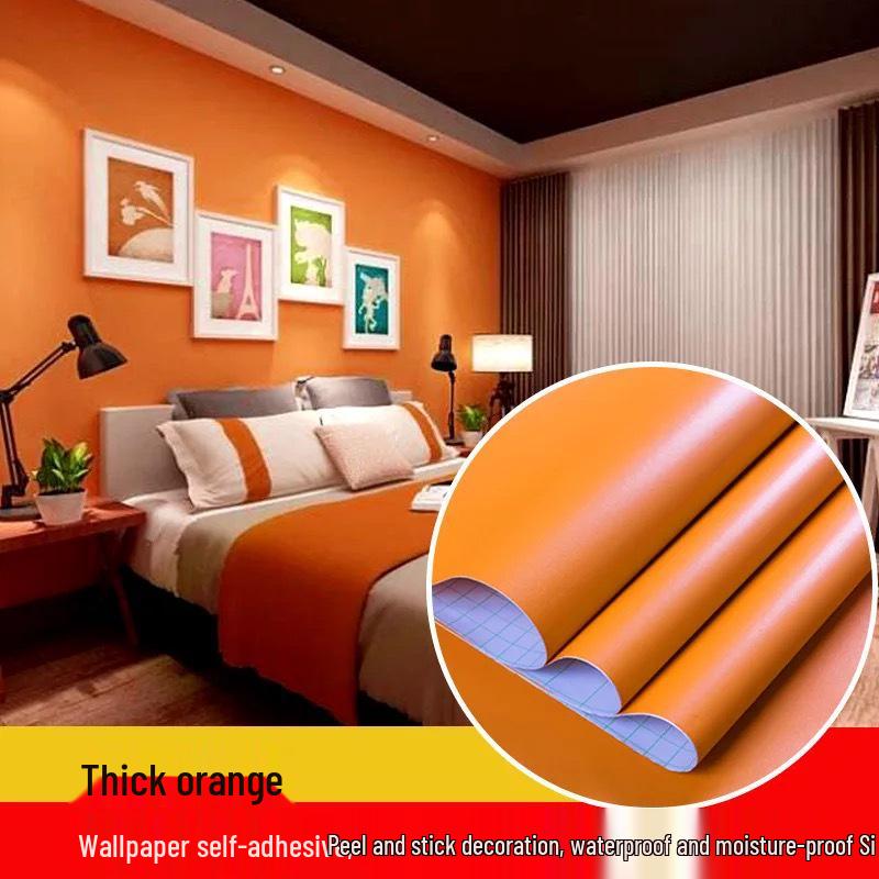 Self-Adhesive Waterproof PVC Wall Mural - Solid Color, Thickened Wallpaper/Sticker for Dorms (White/Black)