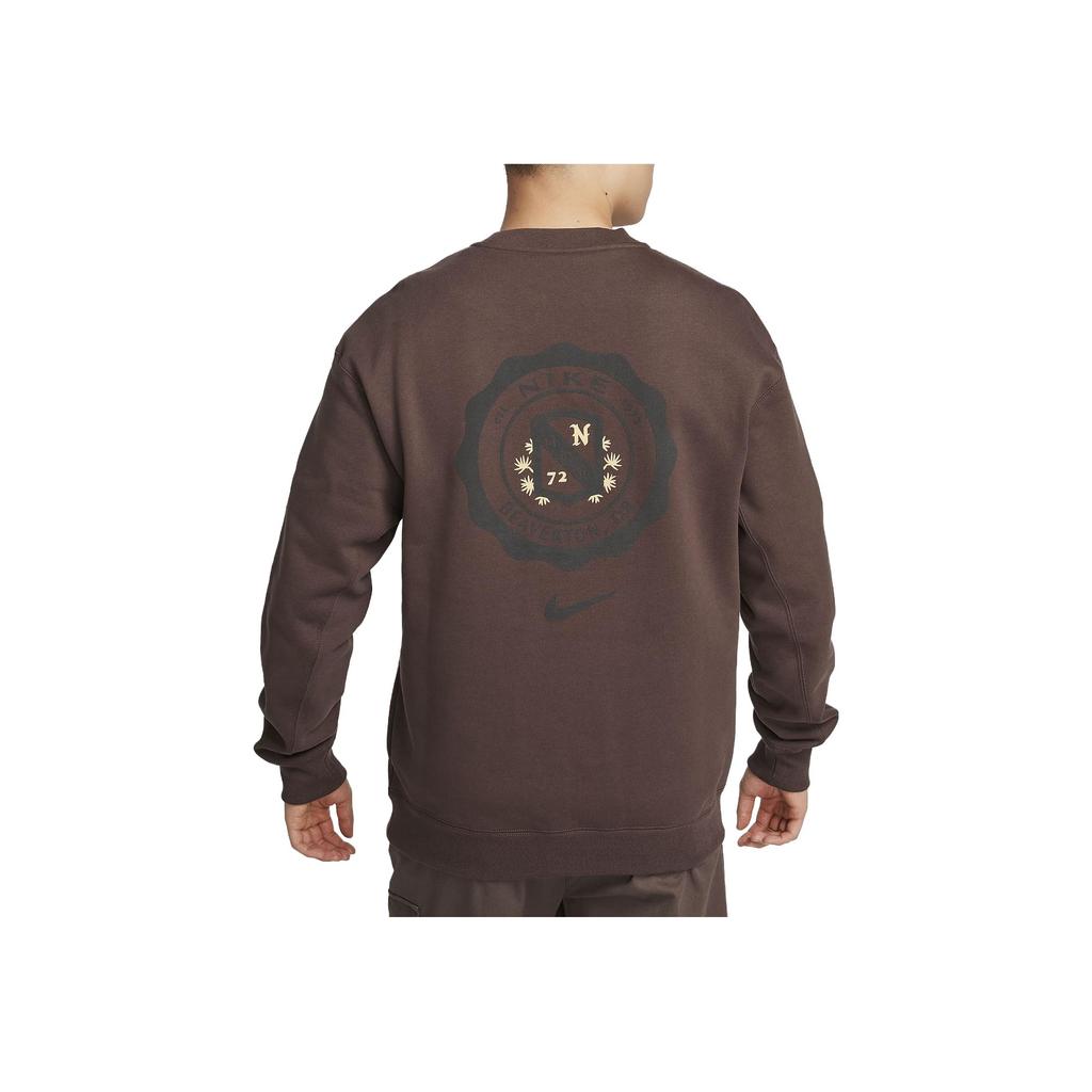 Nike Logo Letter Round Neck Long Sleeve Sweatshirt Men Sweatshirt Brown FQ8011-237