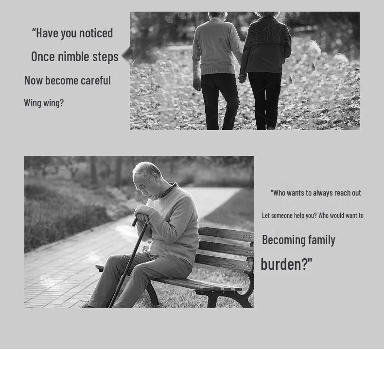 Rehabilitation Walking Trainer and Handrail Frame for Elderly - Four-Legged Crutch Aid