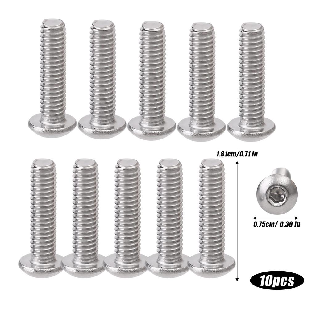 100/10x Inner Triangle Round Head Machine Tooth Screw Fastening Mechanical Thread Mushroom Head Screws Hexagon Socket Button