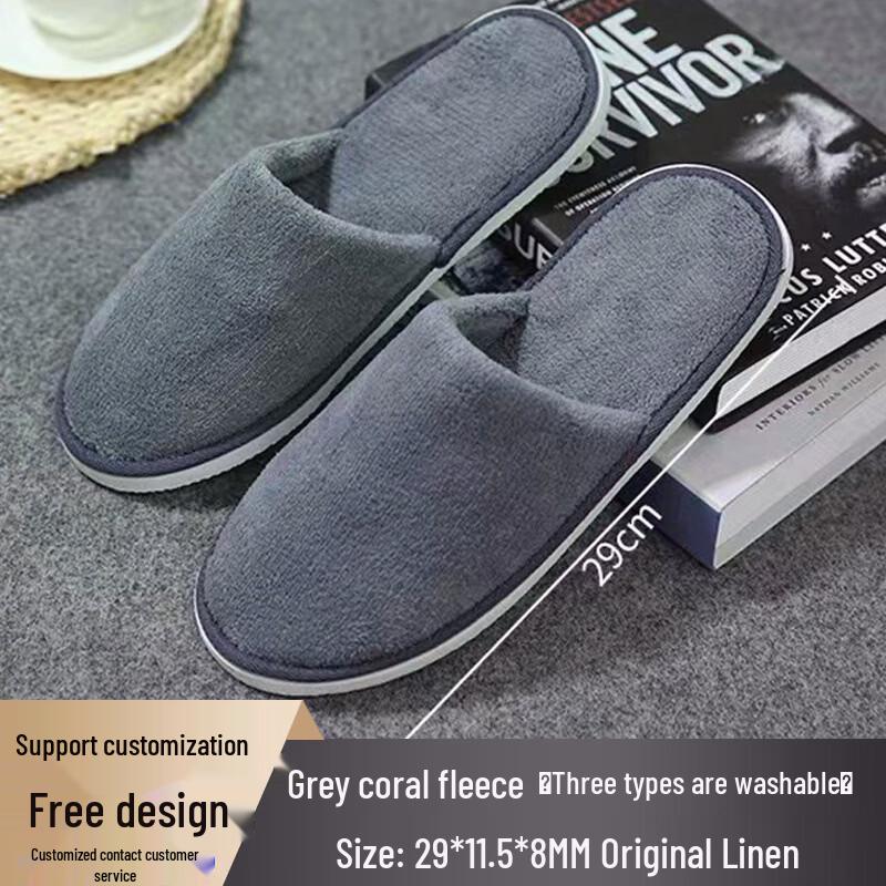Washable Coral Fleece Disposable Slippers