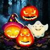 Portable Paper Lanterns for Kids Halloween Lantern Craft Set Kids, DIY Handheld Pumpkin Ghost Art Kits Home Gardening with LED Light Trick or