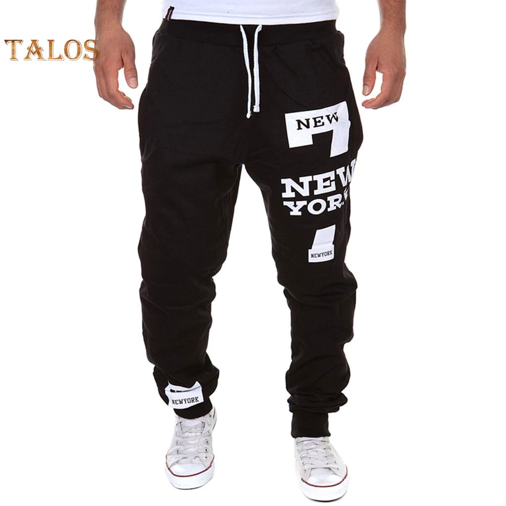 Men's Fashion Print Trousers Men's Sport Casual Jogger Pants S-3XL