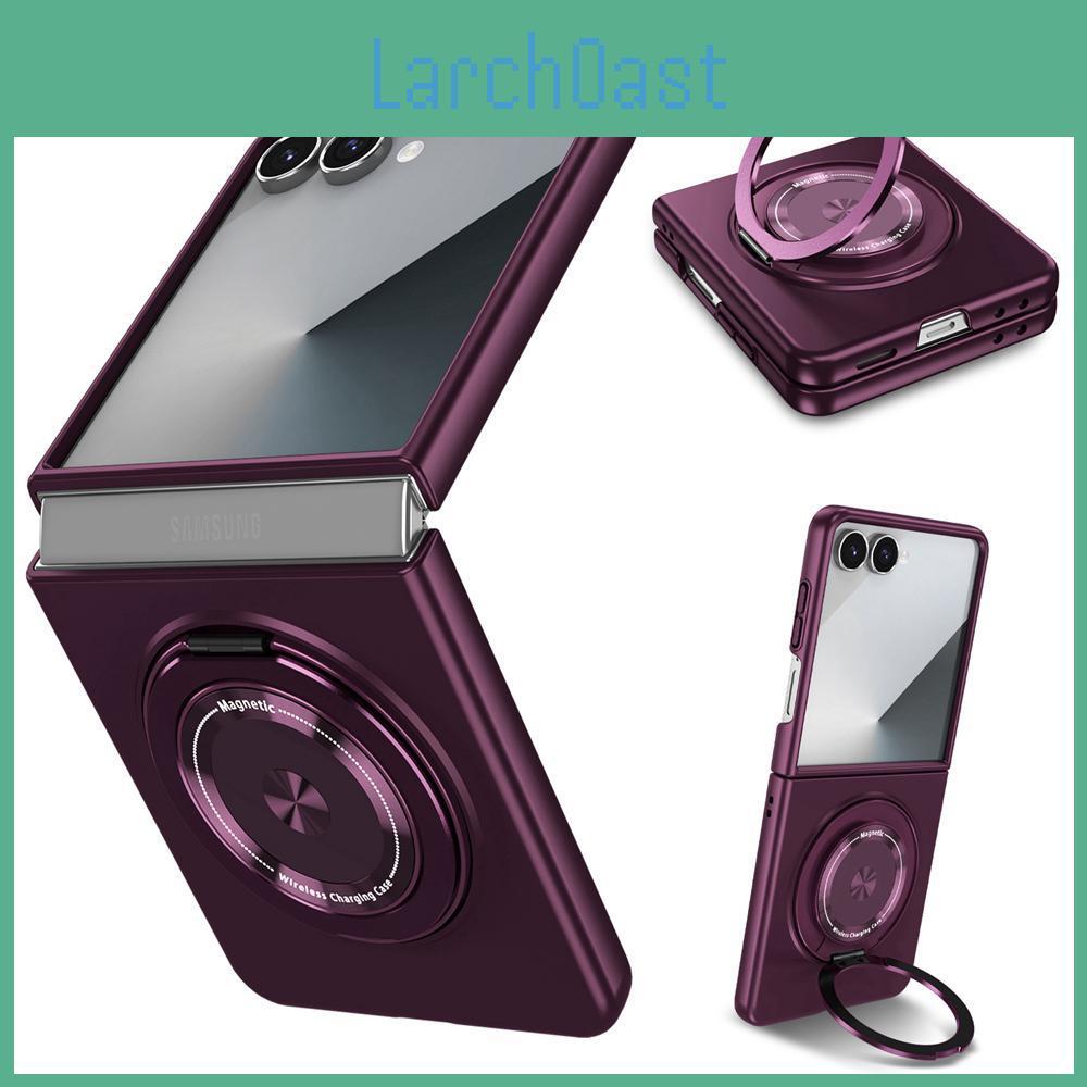 Ring 360°rotating Stand Keysion Magnetic Phone Case For Magsafe For Samsung Galaxy Z Flip 7 5g Wireless Charging Hard Back Cover