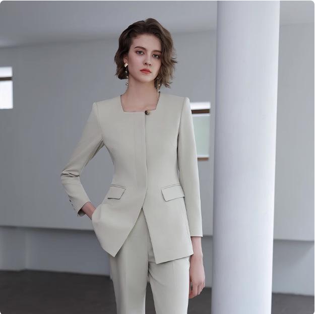 Autumn Apricot Suit Set: Socialite Chic, National Style for Professional Commuting and Formal Workwear