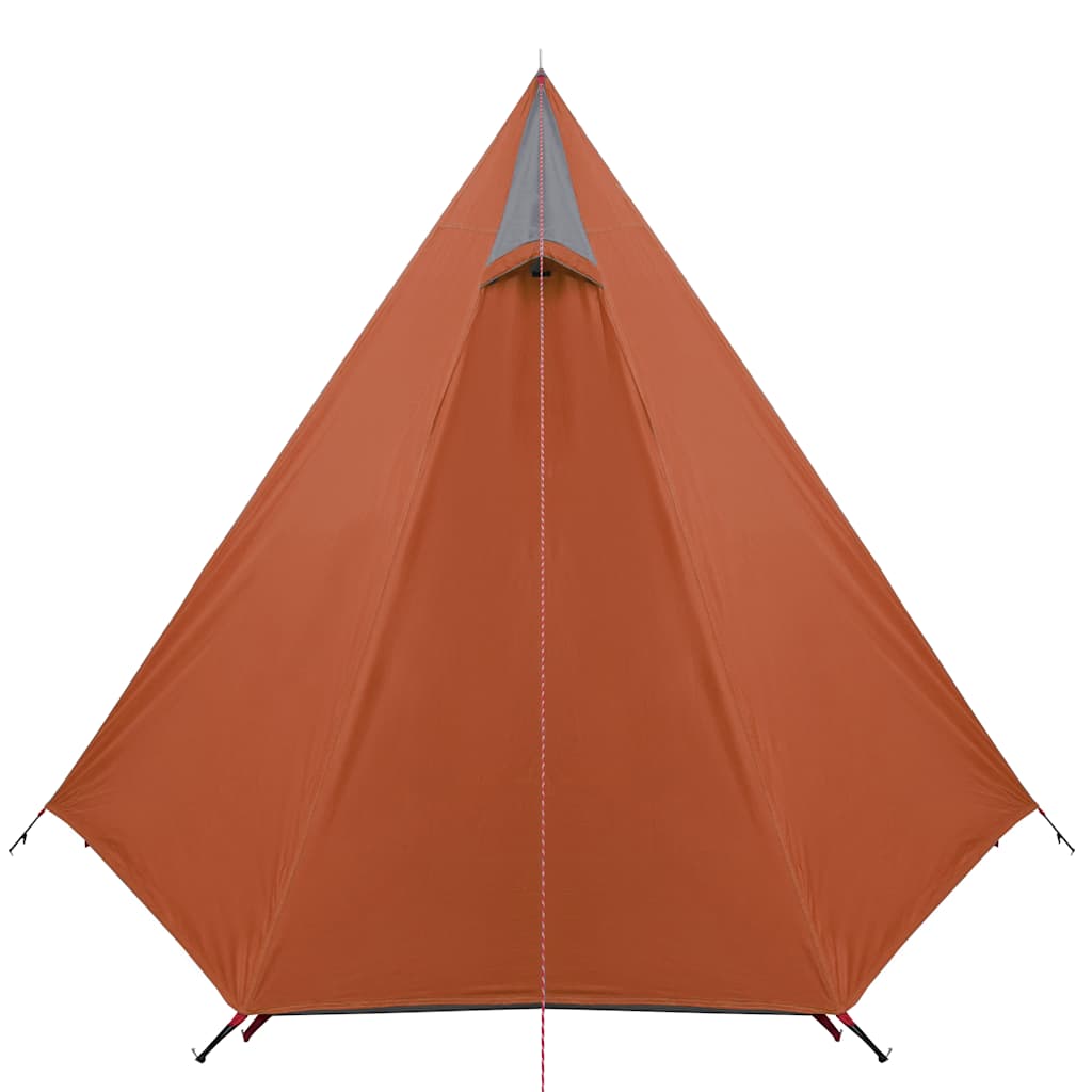 3 Person Camping Tent Grey and Orange Waterproof