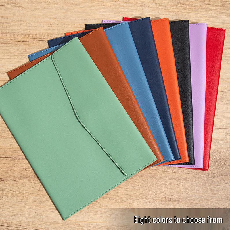 A4 Waterproof PU Leather Magnetic Document Bag with Logo Printing Option