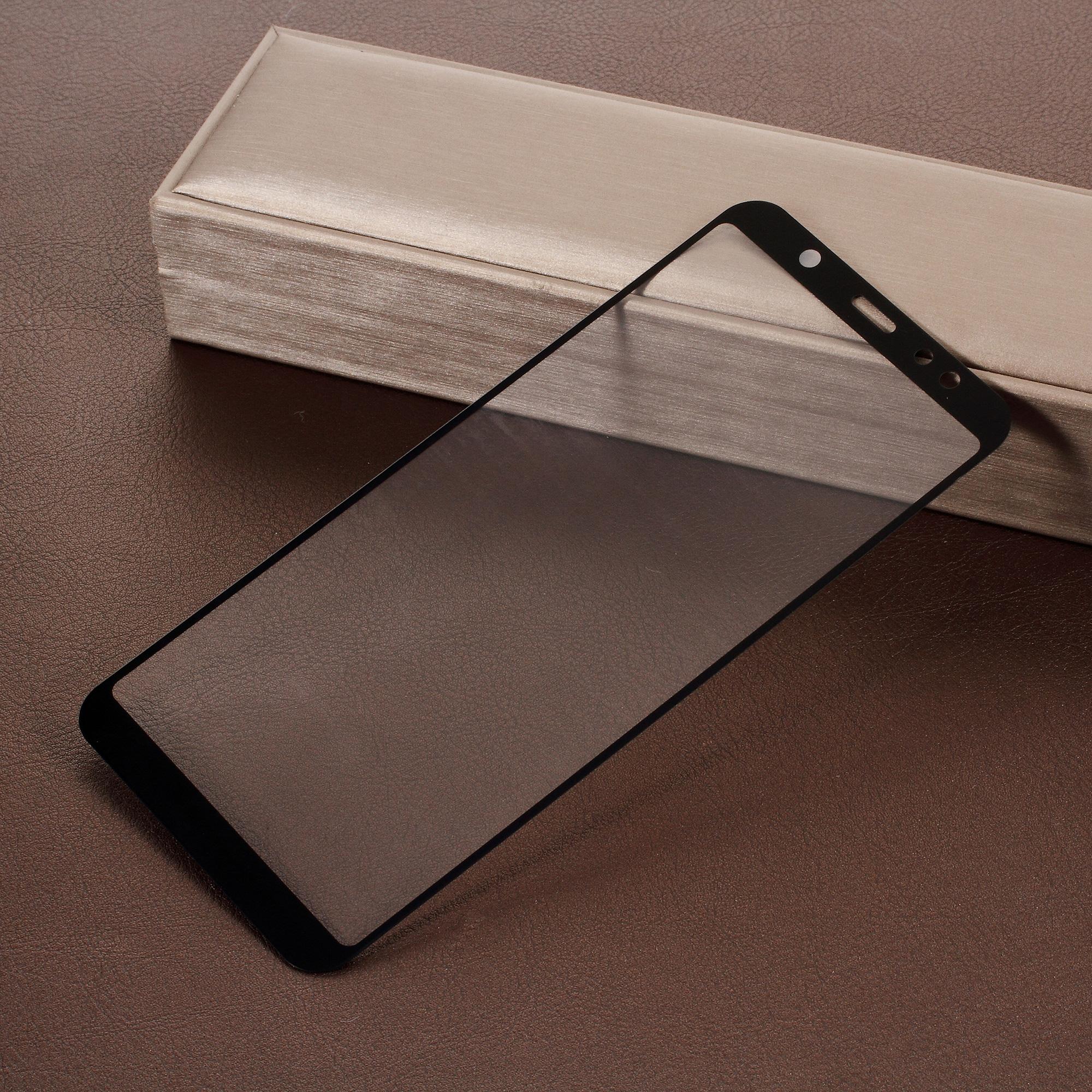 

5D Curved Full Coverage Silk Print Tempered Glass Screen Protector for Samsung Galaxy A6+ (2018) Black